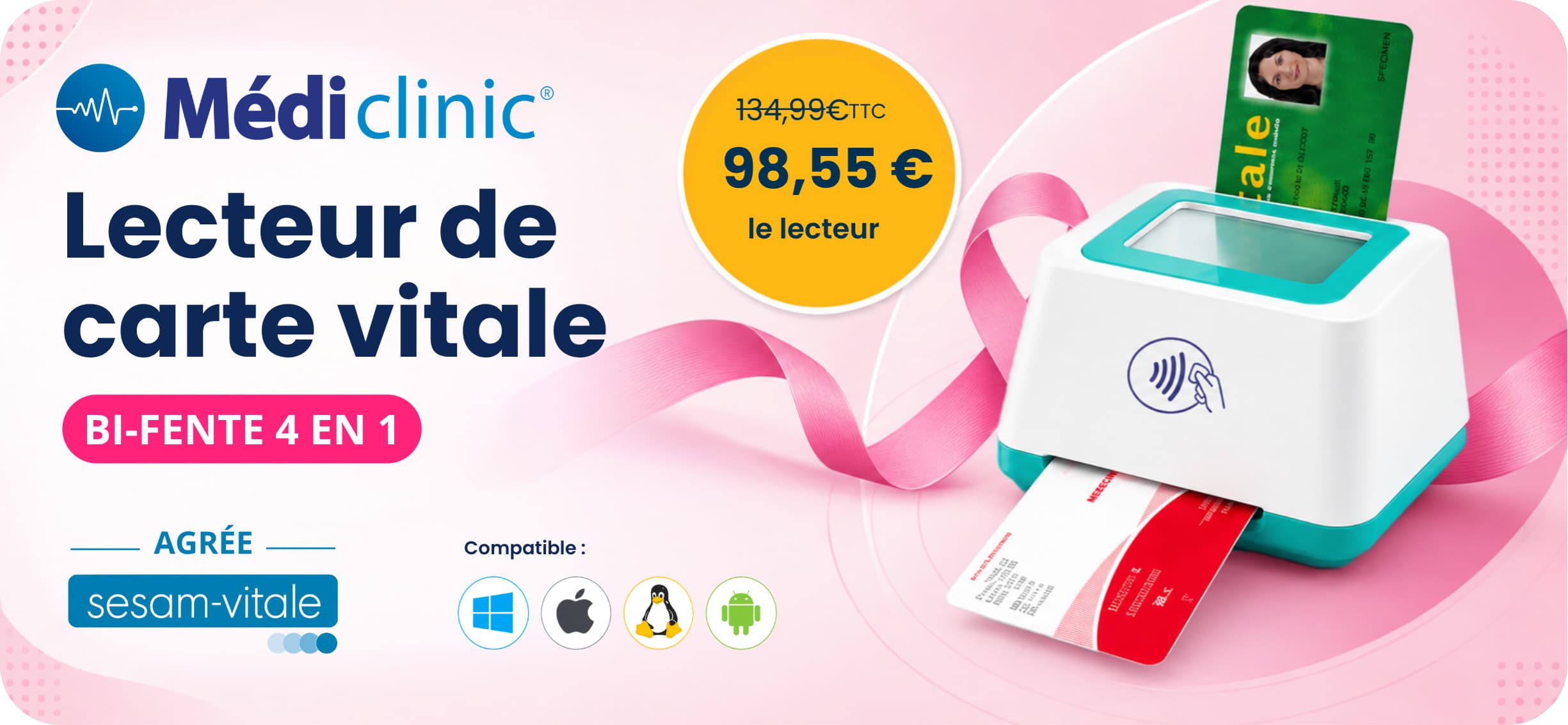 Banni&egrave;re Lecteur Sesam vitale